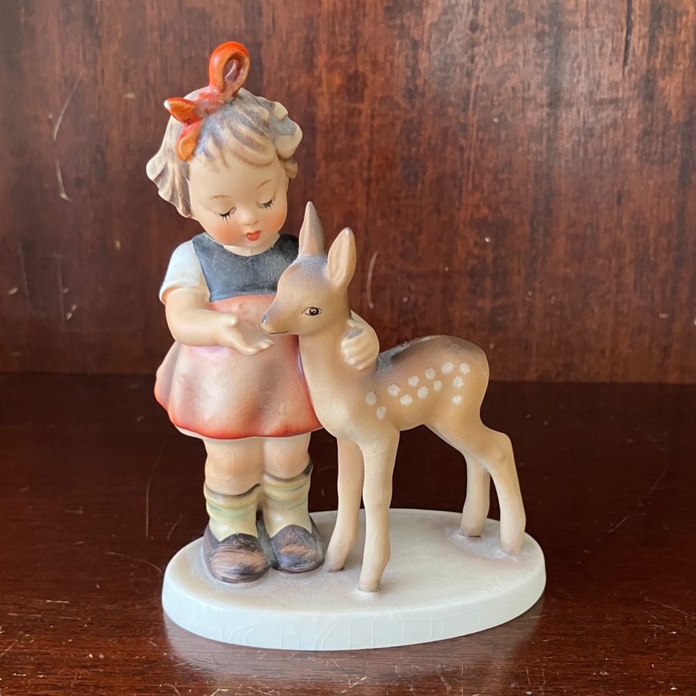 Antique Goebel Hummel Girl and Deer Figurine 1947